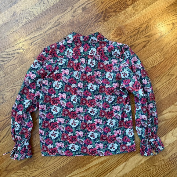 J. Crew Scalloped-sleeve top in Liberty Poppy Amelie floral Size M - Picture 3 of 7